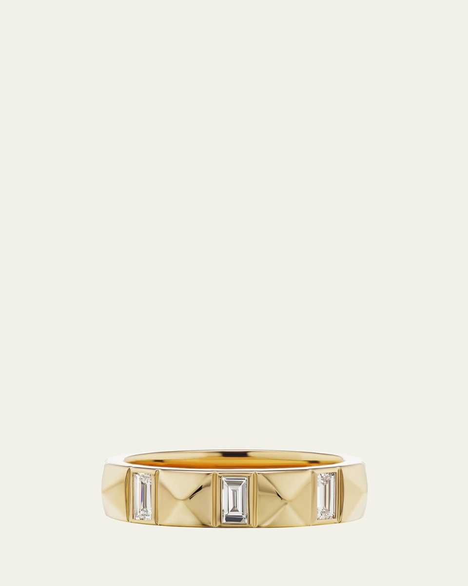 18K Diamond Pyramid Baguette Band